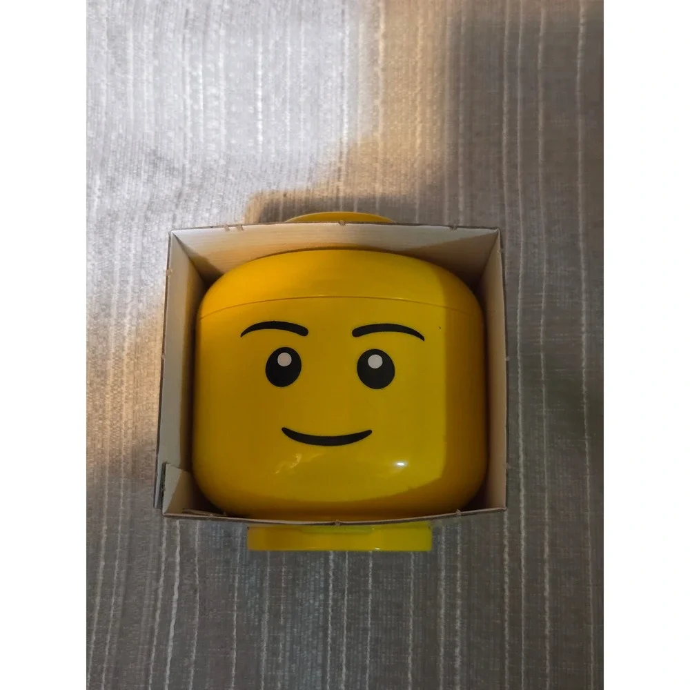 LEGO Storage Head Mini Classic Yellow Minifigure Smiley Face Small Container New